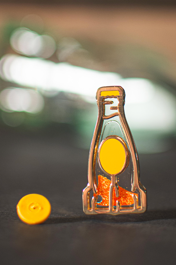 Fallout Nuka Orange Glitter Pin - Image 3